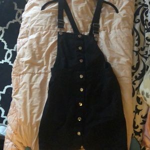 Black Overall Bib Dress